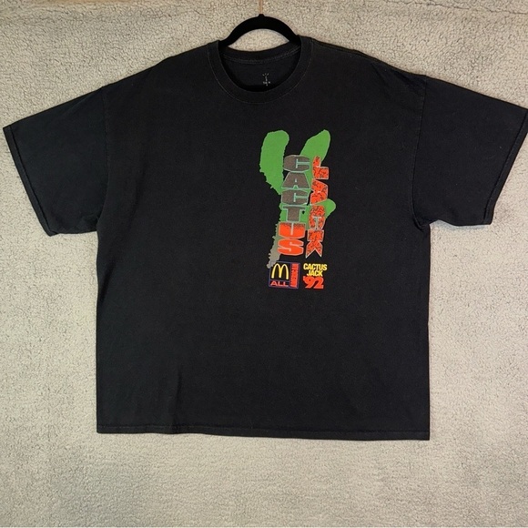 Travis Scott Cactus Jack Men’s Shirt Black XL McDonald's All American '92 Tee - Picture 1 of 11